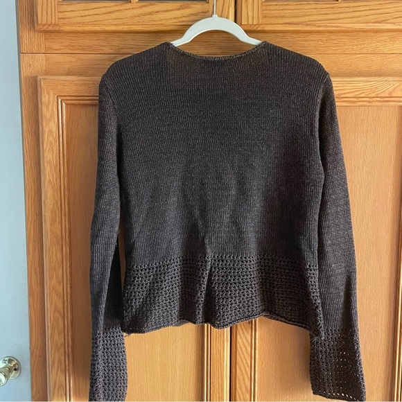 CLIO vintage Women's Brown button down Sweater size medium vintage - Picture 2 of 6